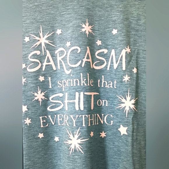 NWT Blue Sarcasm I Sprinkle That #@#@ on Everything Short Sleeve T-shirt Size L - Picture 4 of 6